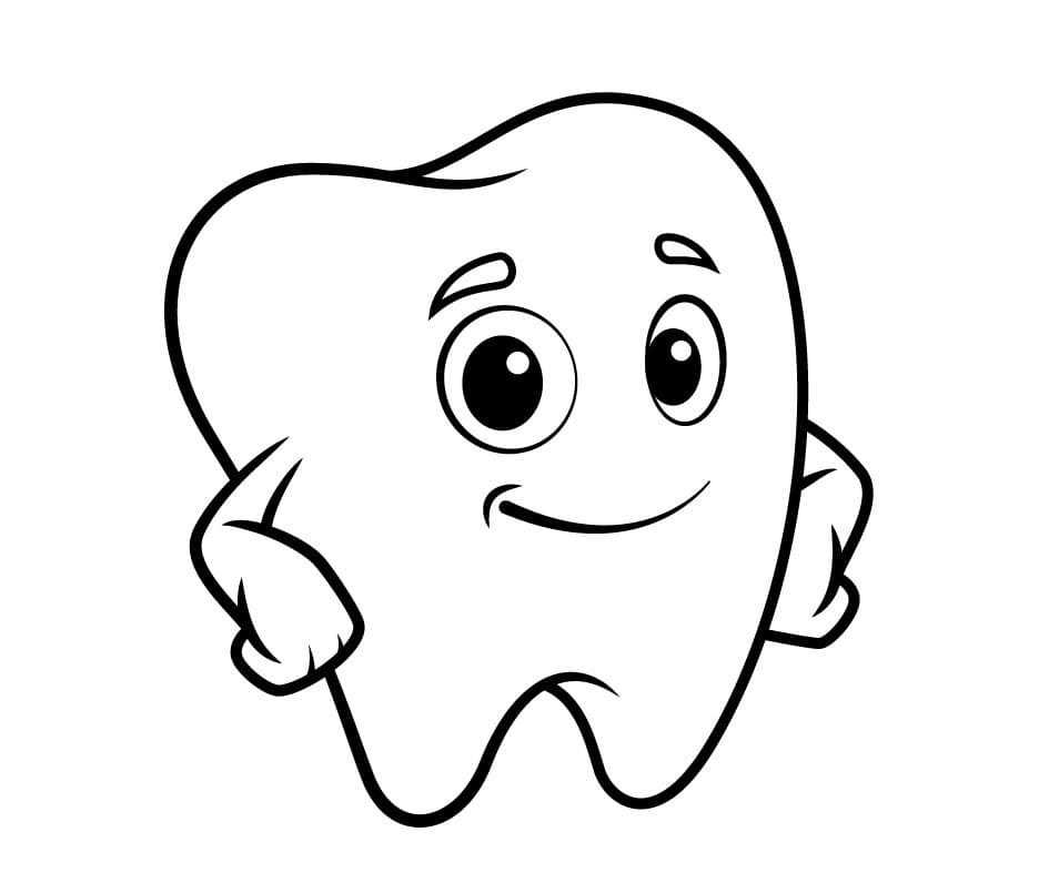 Cool Tooth Printable Coloring Page