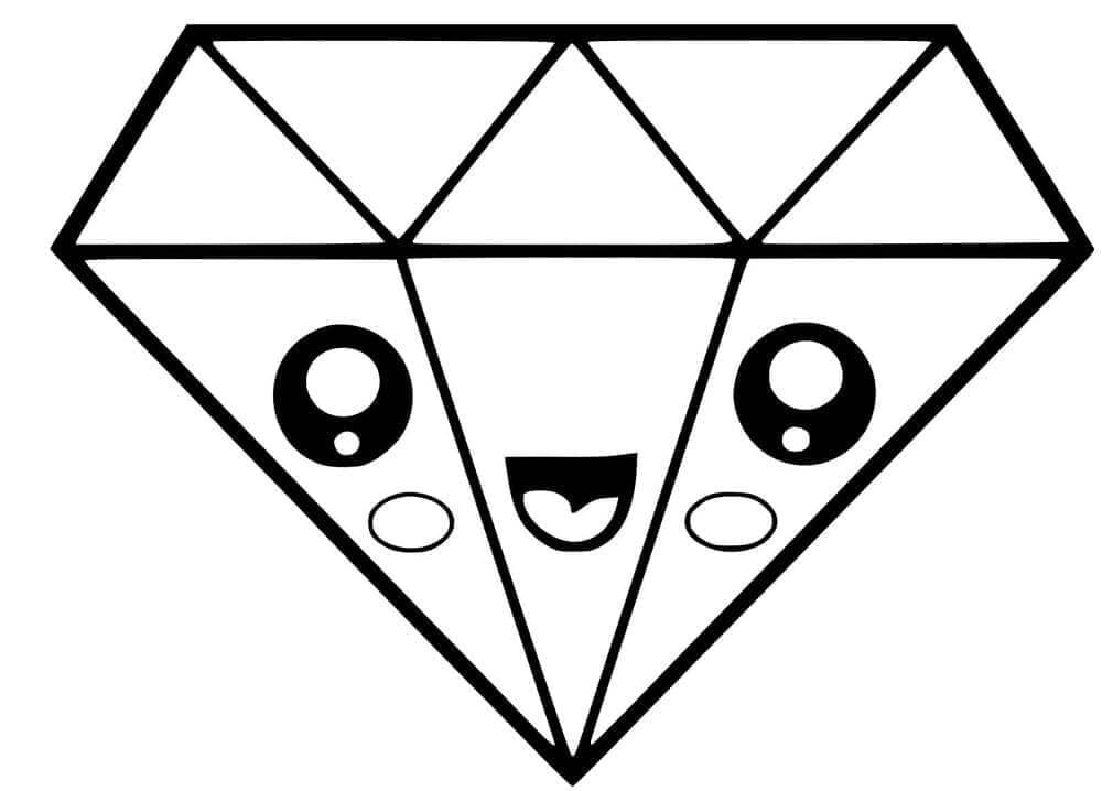 Cute Diamond Printable Coloring Page