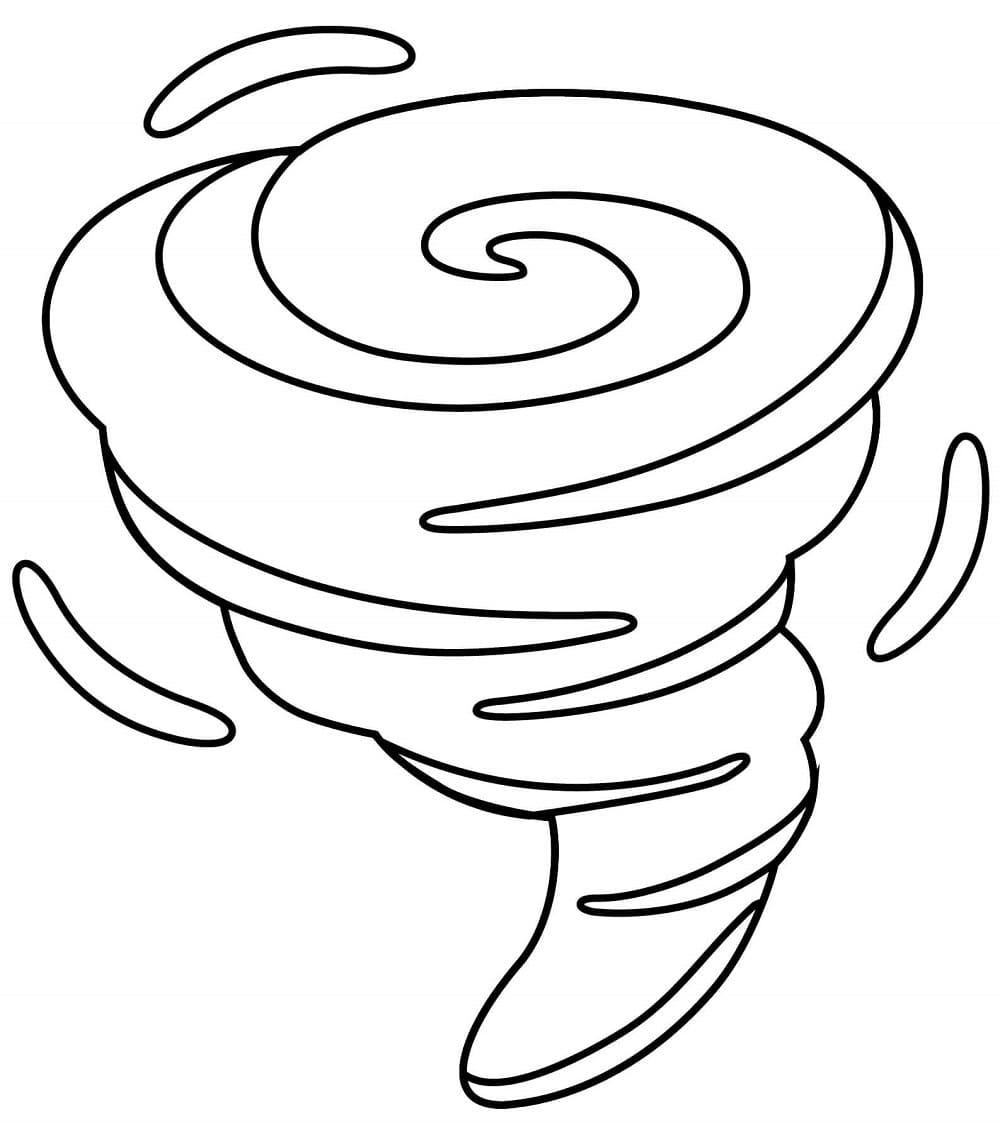 Cute Tornado Printable Coloring Page