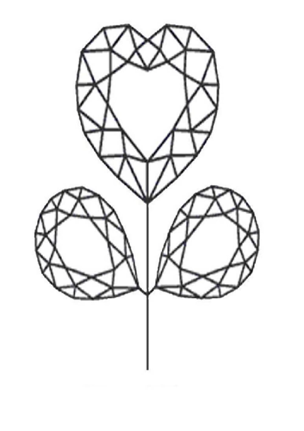 Diamond Flower Printable Coloring Page