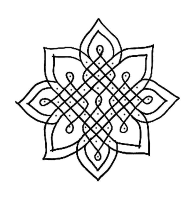 Diwali Rangoli Image Printable Coloring Page