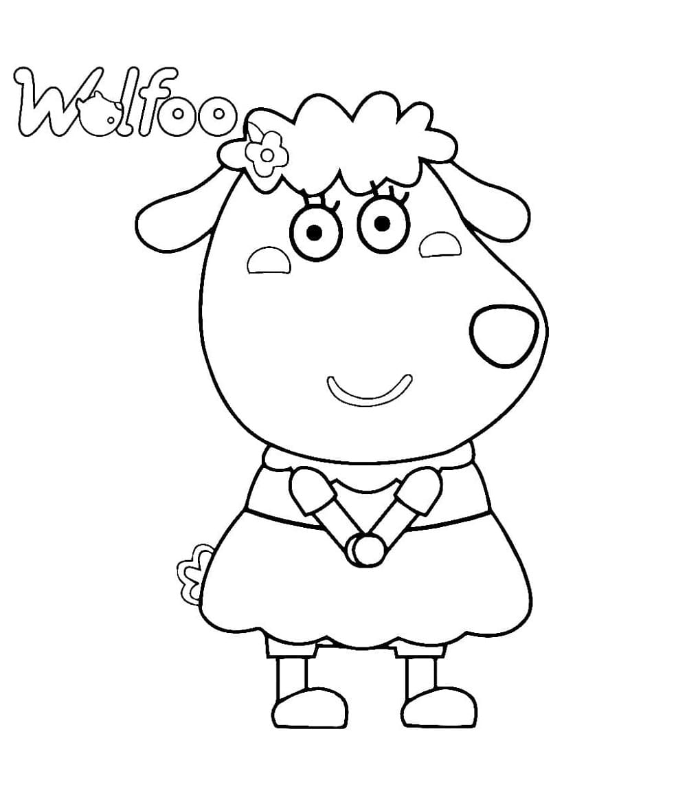 Dolly from Wolfoo Printable Coloring Page