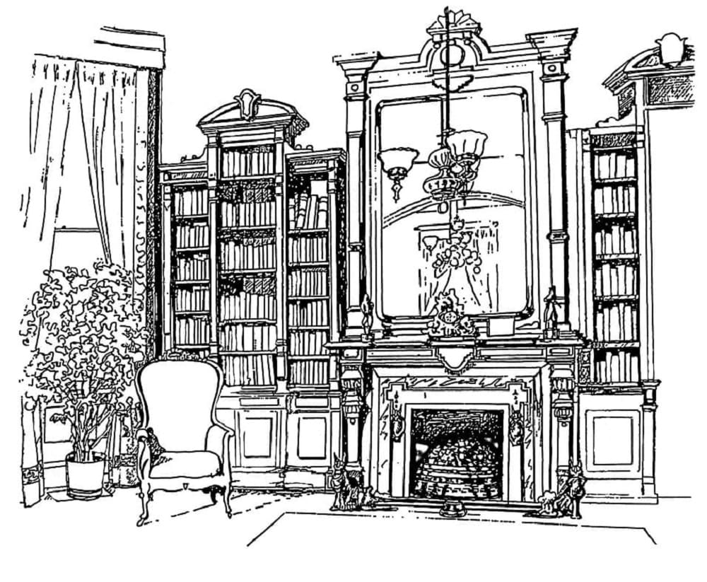 Download Mansion Printable Coloring Page