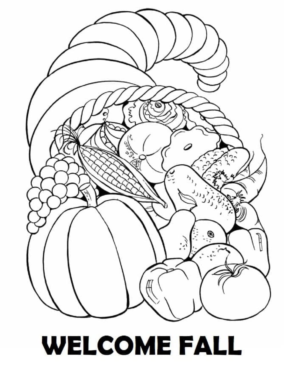 Download Welcome Fall Printable Coloring Page