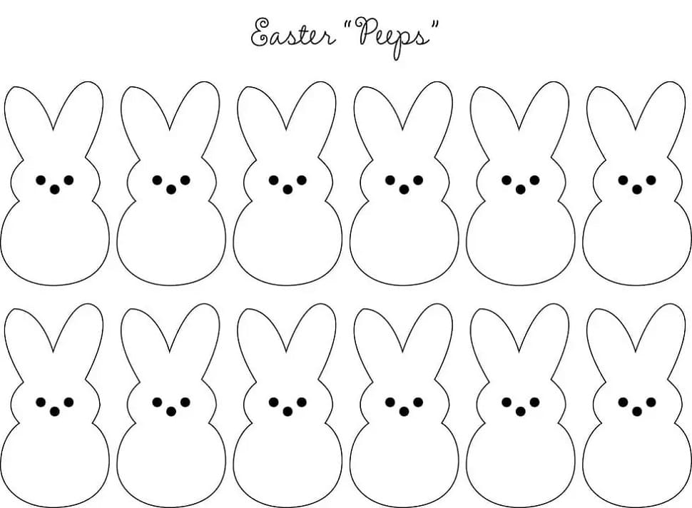 Easter Peeps Printable Coloring Pages