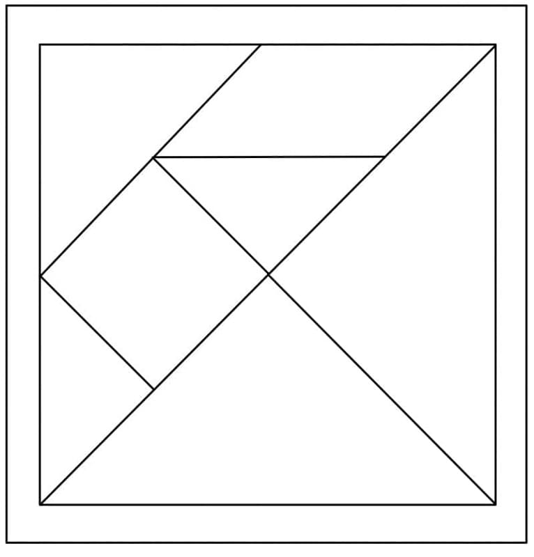 Easy Chinese Tangram Printable Coloring Page