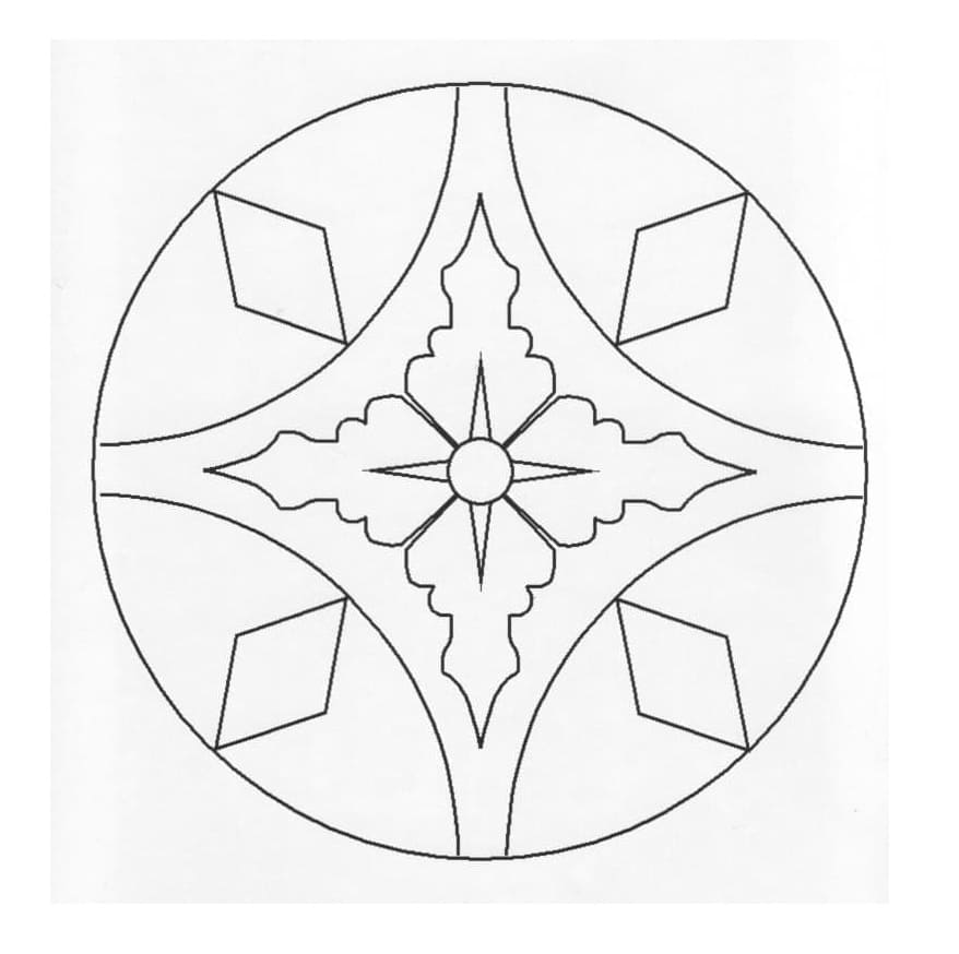 Easy Rangoli Design Printable Coloring Page