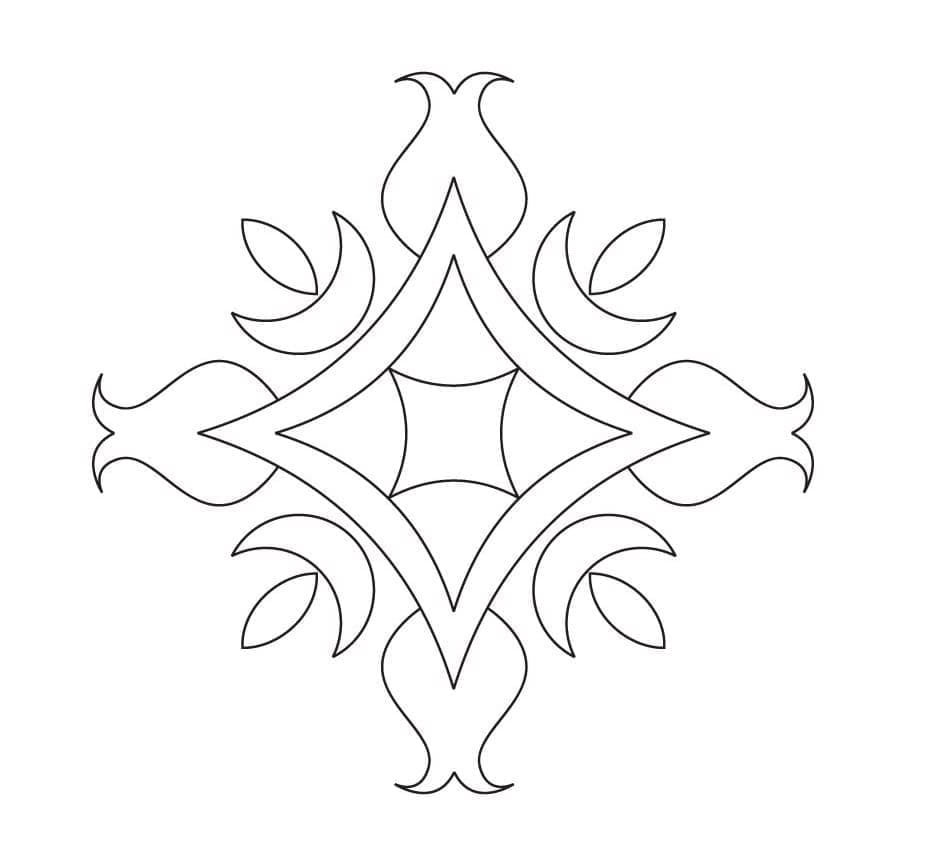 Easy Rangoli Printable Coloring Page