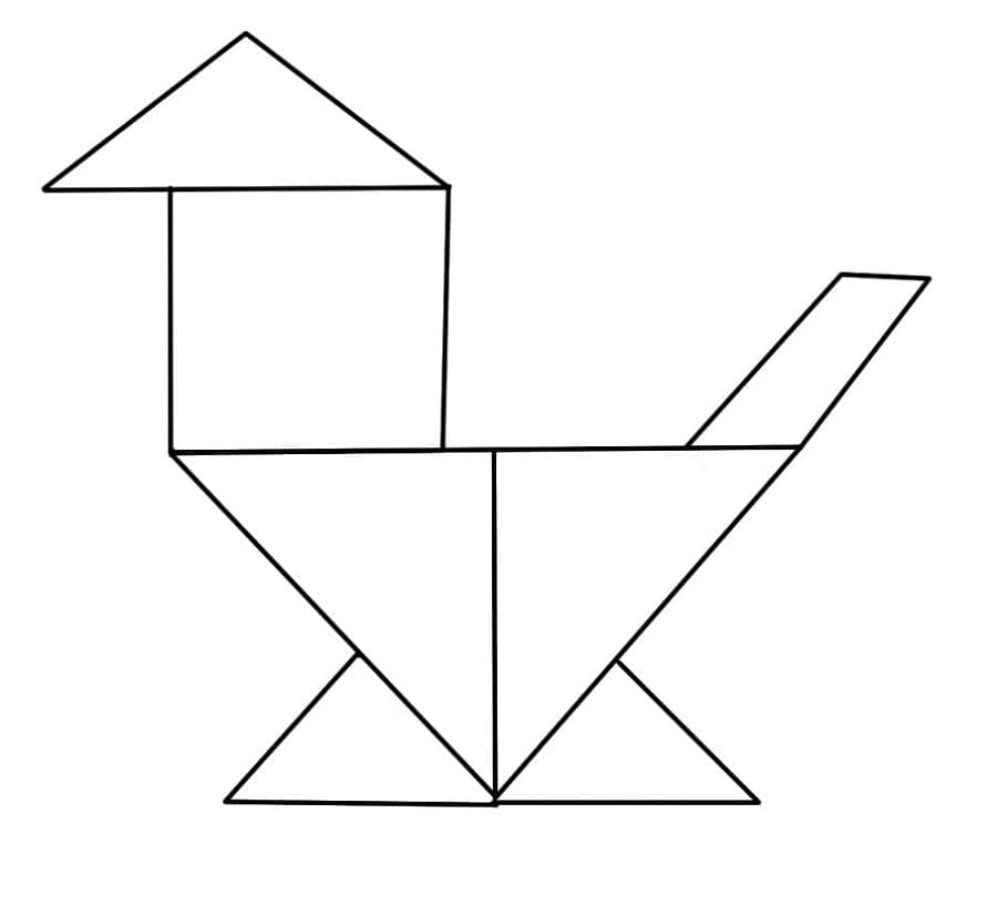 Easy Tangram Printable Coloring Page