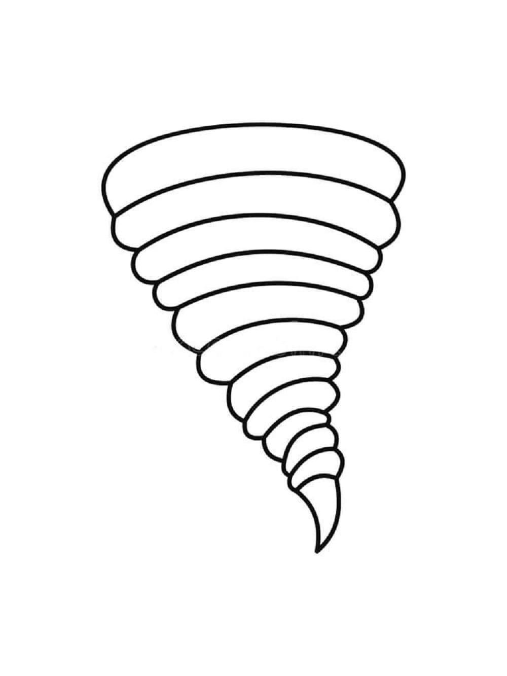 Easy Tornado Printable Coloring Page