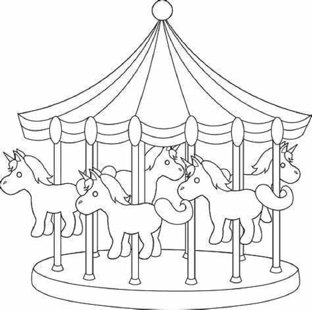 Free Carnival Image Outline Printable Coloring Page