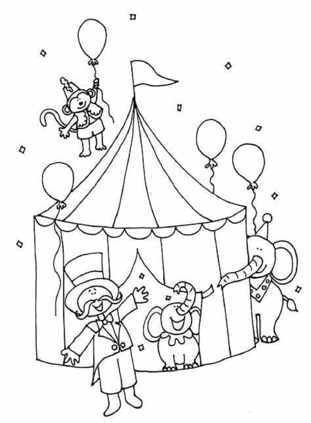 Free Carnival Outline Printable Coloring Page