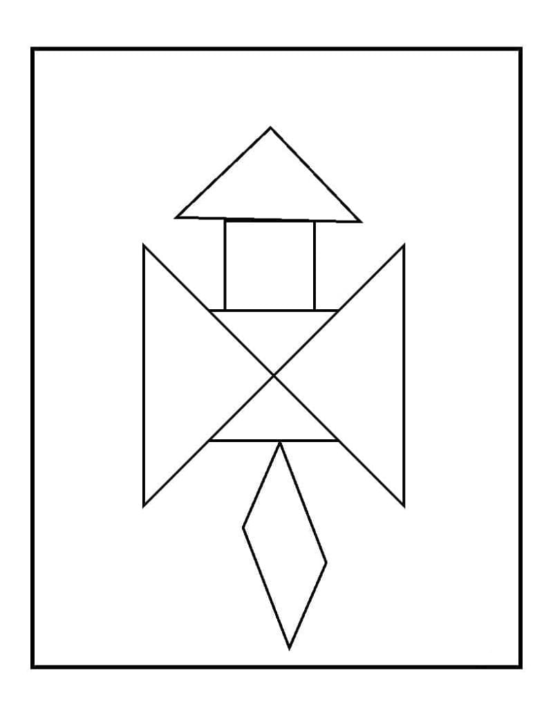 Free Chinese Tangram Printable Coloring Page