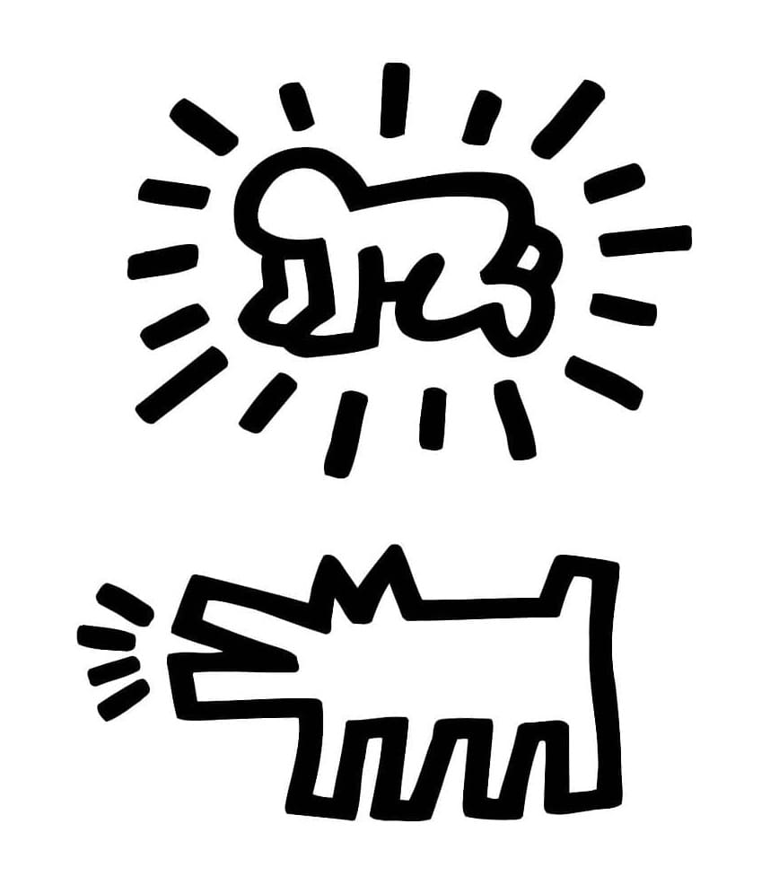 Free Keith Haring Artwork Printable Coloring Page