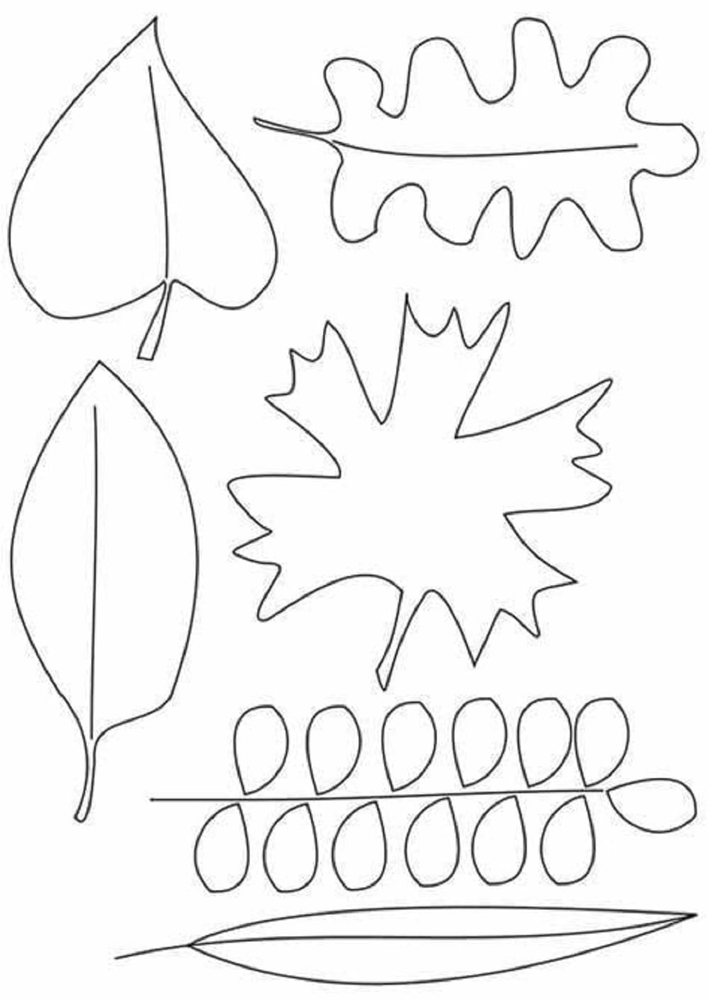 Free Leaves Printable Coloring Page