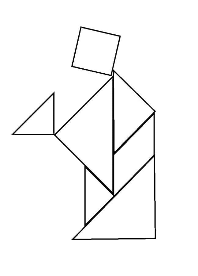 Free Print Chinese Tangram Coloring Page