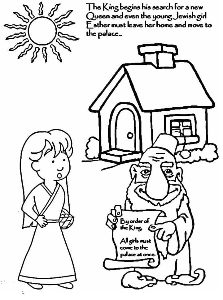 Free Print Esther Coloring Page