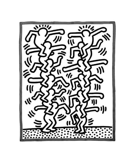 Free Print Keith Haring Artwork Coloring Page