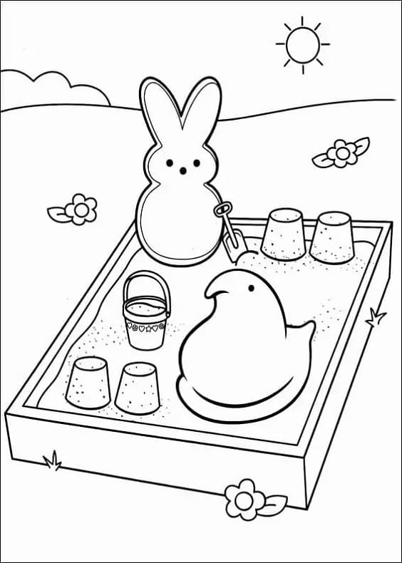 Free Print Marshmallow Peeps Coloring Pages