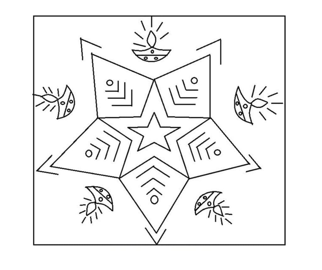 Free Print Rangoli Coloring Page