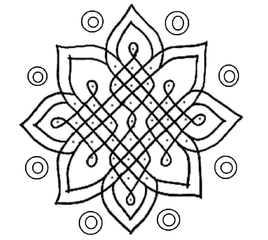 Free Rangoli Printable Coloring Page