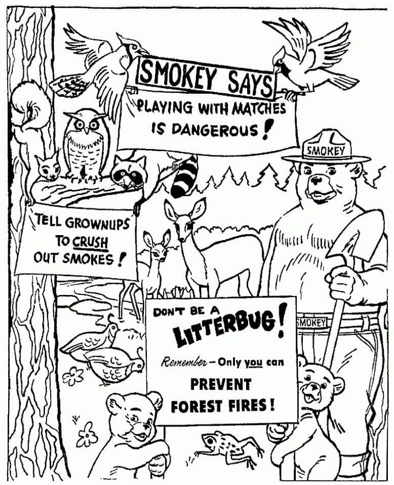 Free Smokey Bear Printable Coloring Page