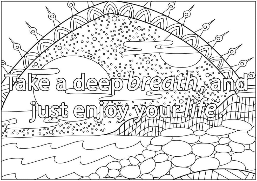 Free Think Positive Printable Coloring Page