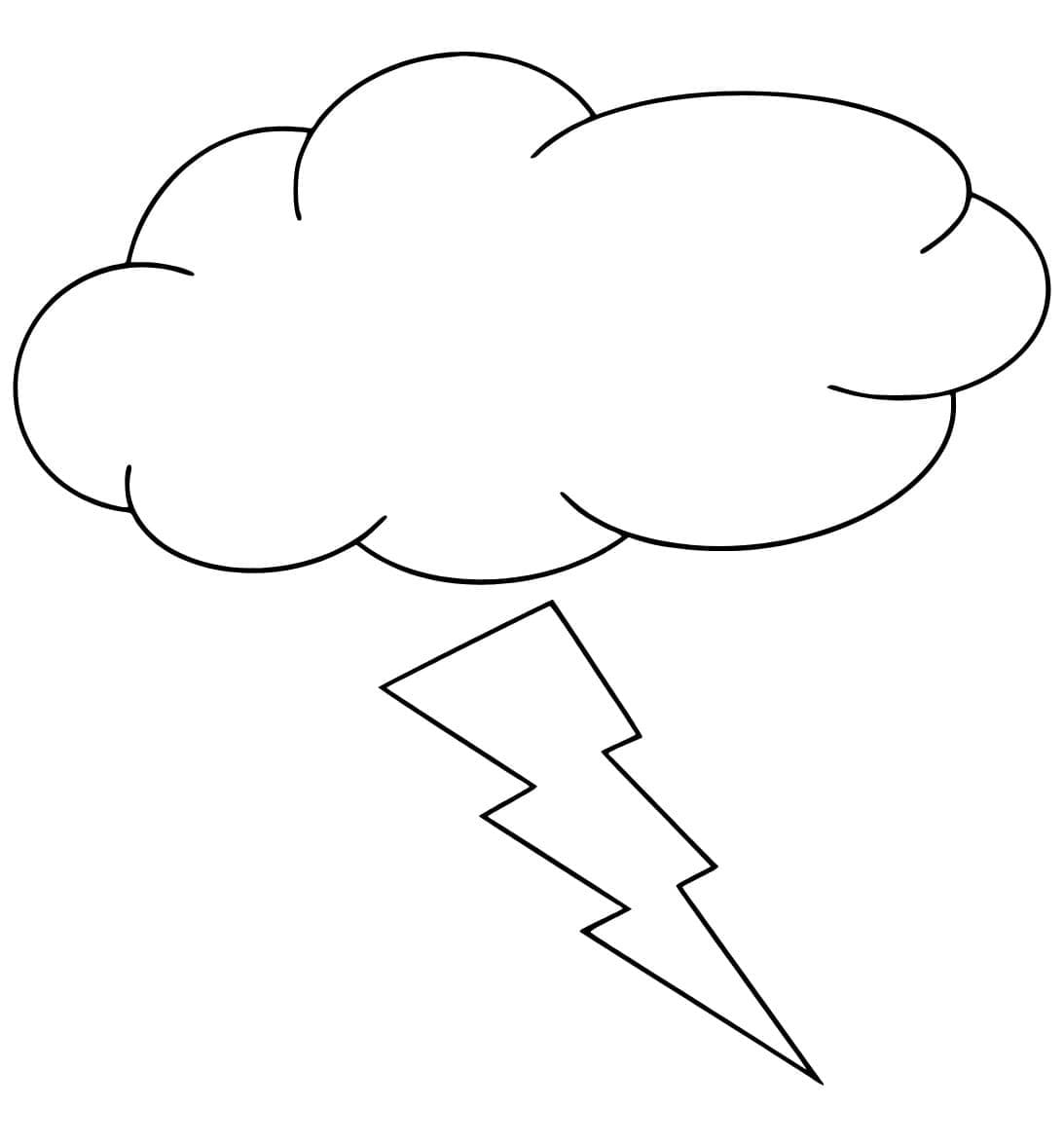 Free Thunder and Lightning Printable Coloring Page