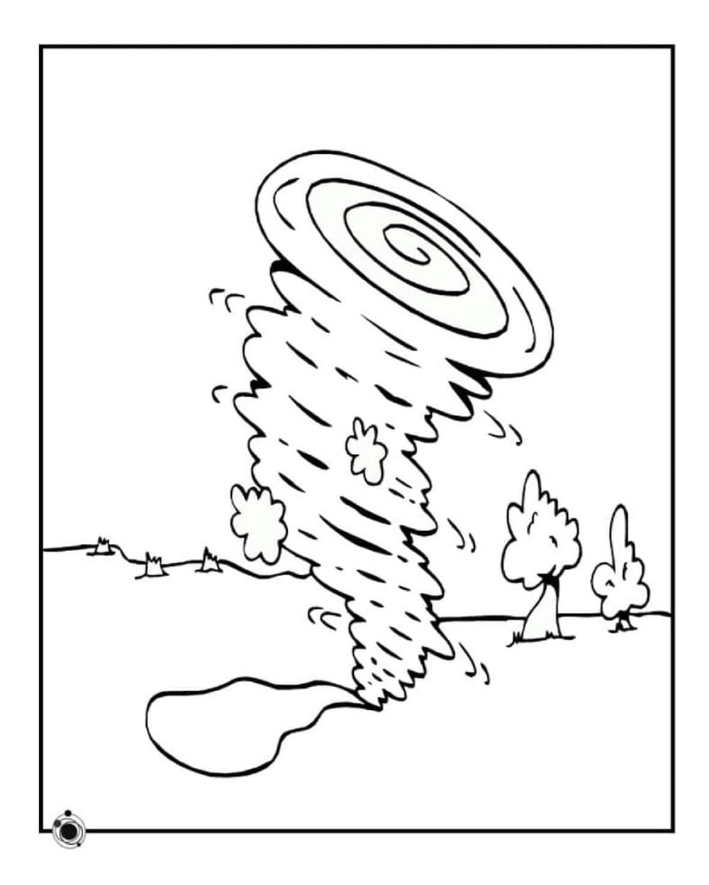 Free Tornado Printable Coloring Page