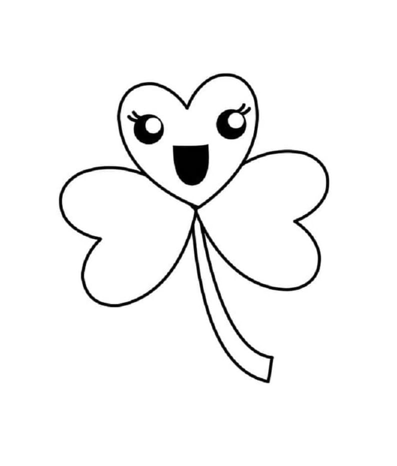 Fun Cute Shamrock Printable Coloring Page