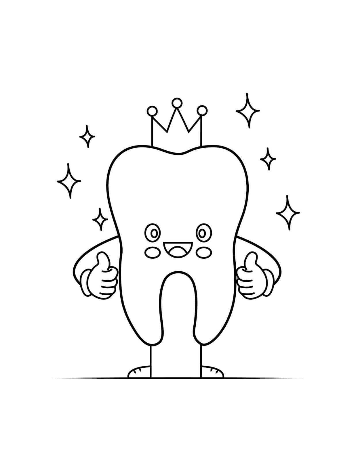 Fun King Dental Printable Coloring Page