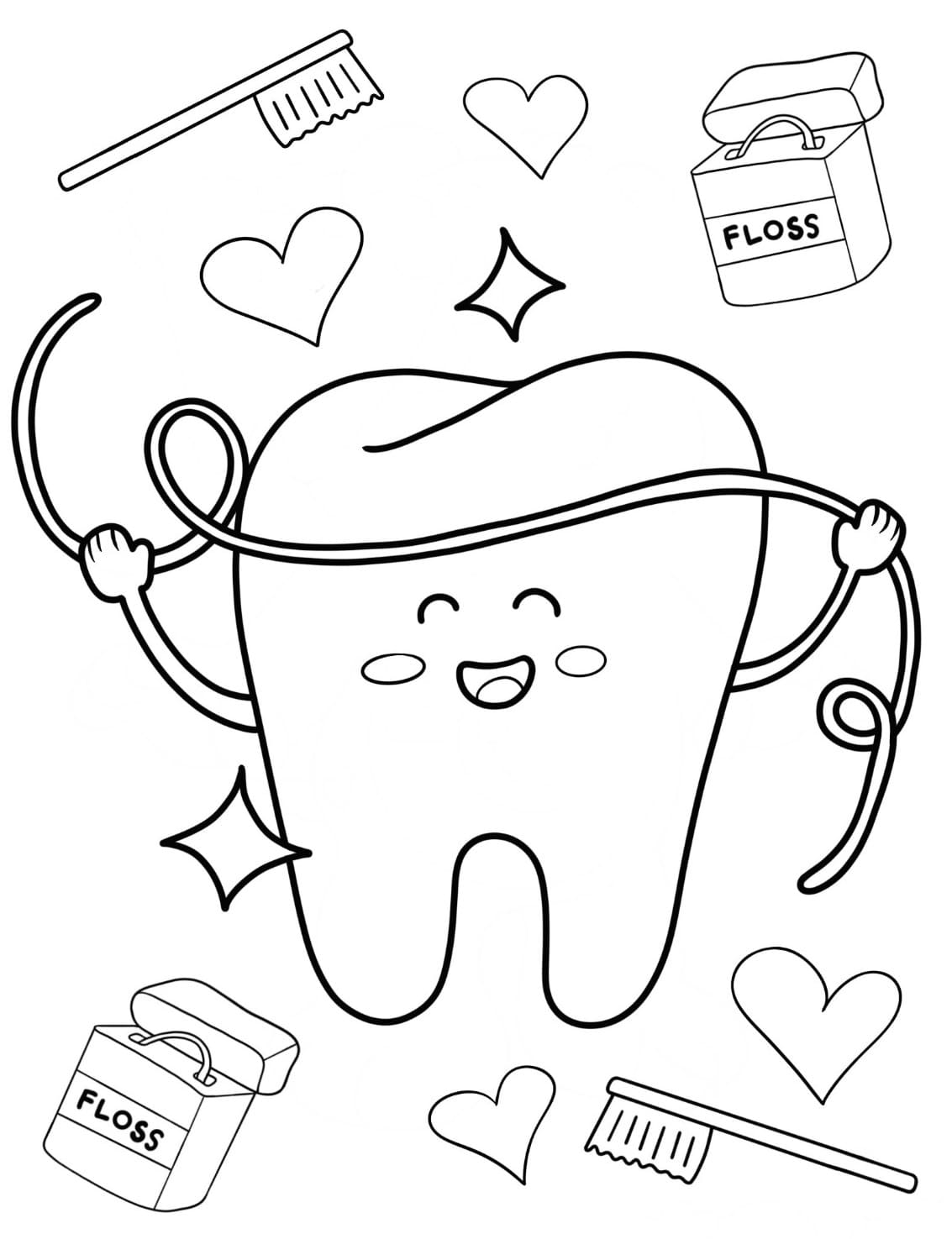 Fun Tooth Printable Coloring Page