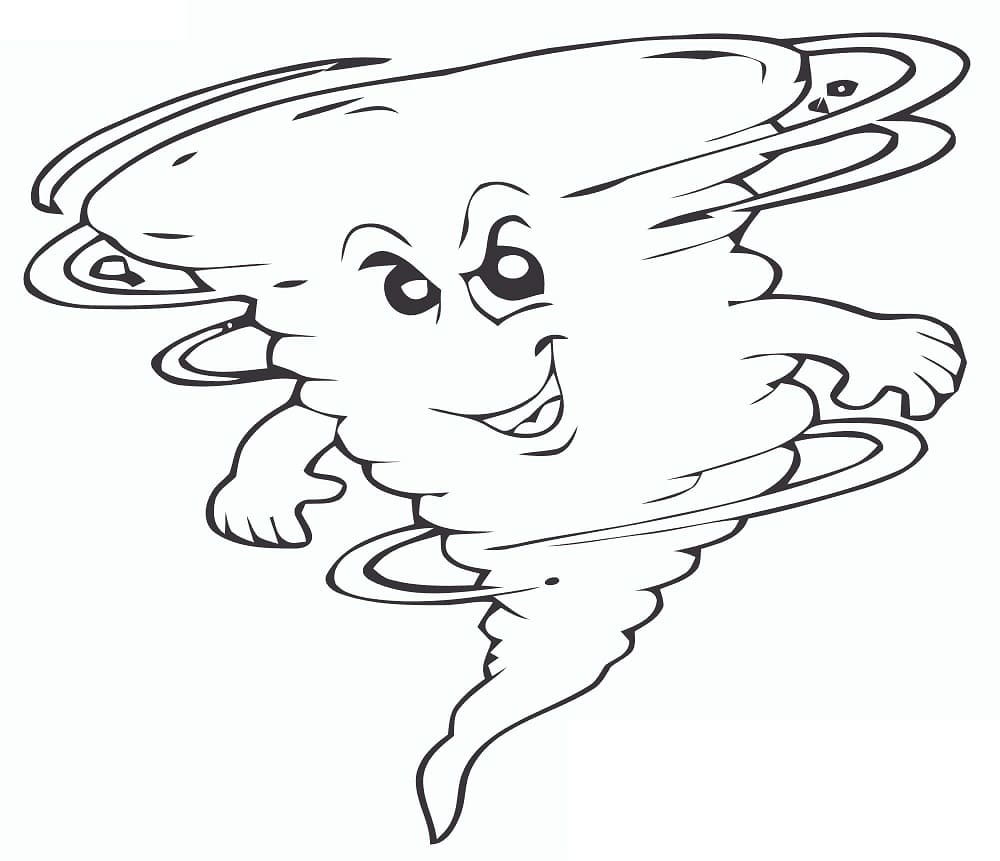 Fun Tornado Printable Coloring Page