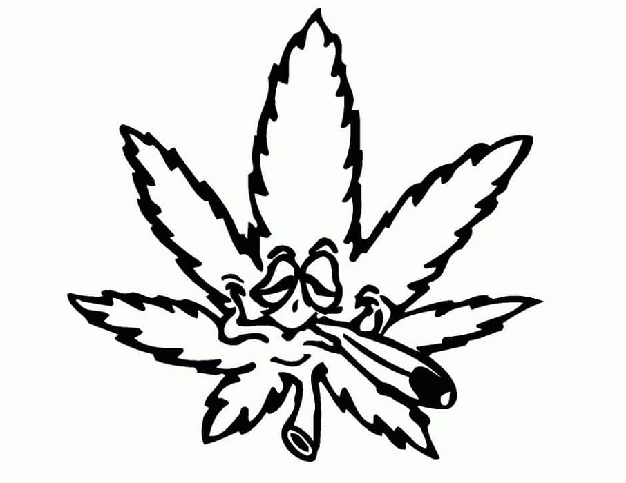 Funny Weed Printable Coloring Page