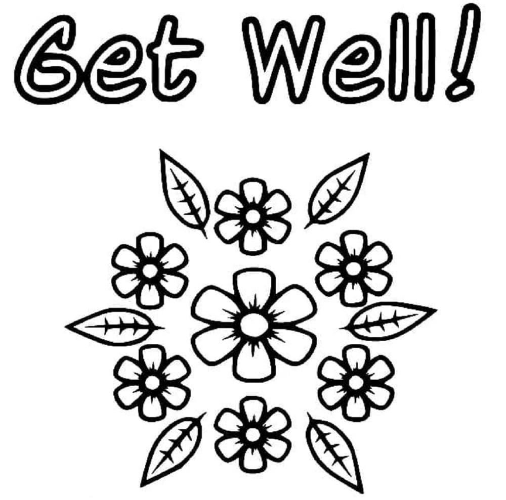 Get Well Printable Coloring Page