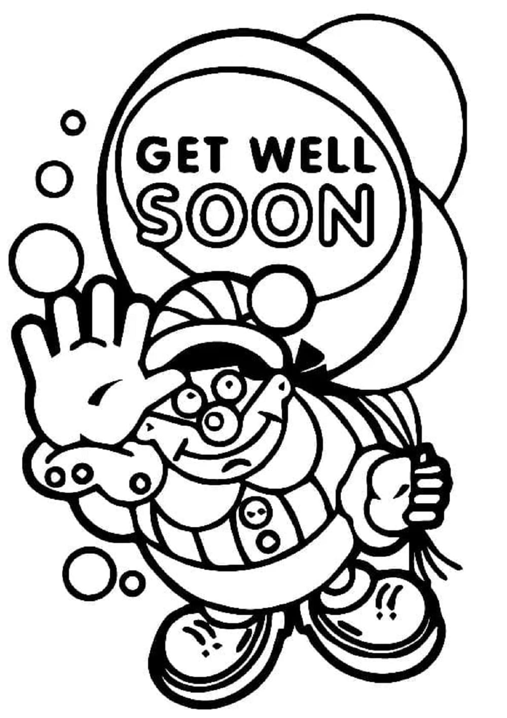 Get Well Soon Balloons Printable Coloring Page