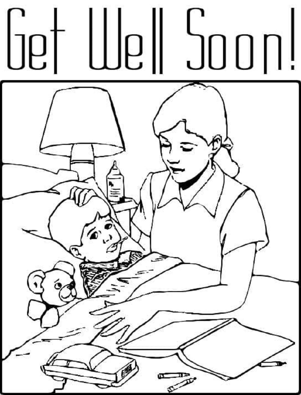 Get Well Soon Son Printable Coloring Page