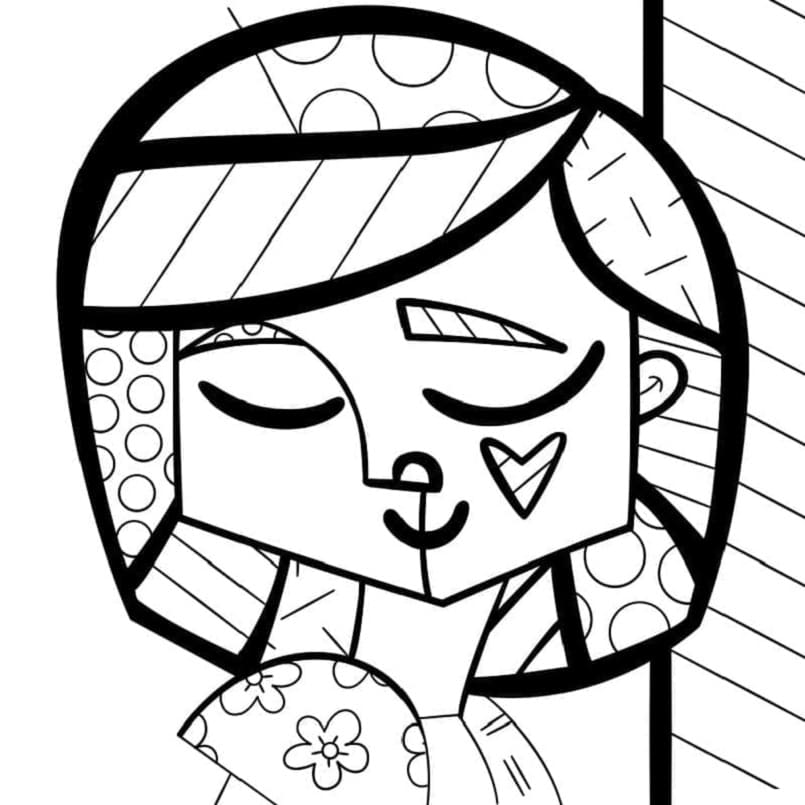 Good Girl by Romero Britto Printable Coloring Page