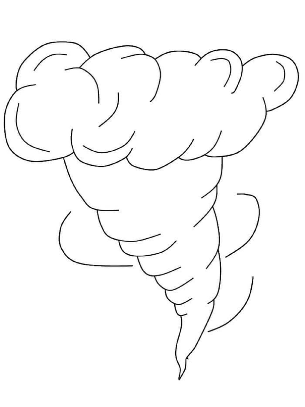 Good Tornado Printable Coloring Page