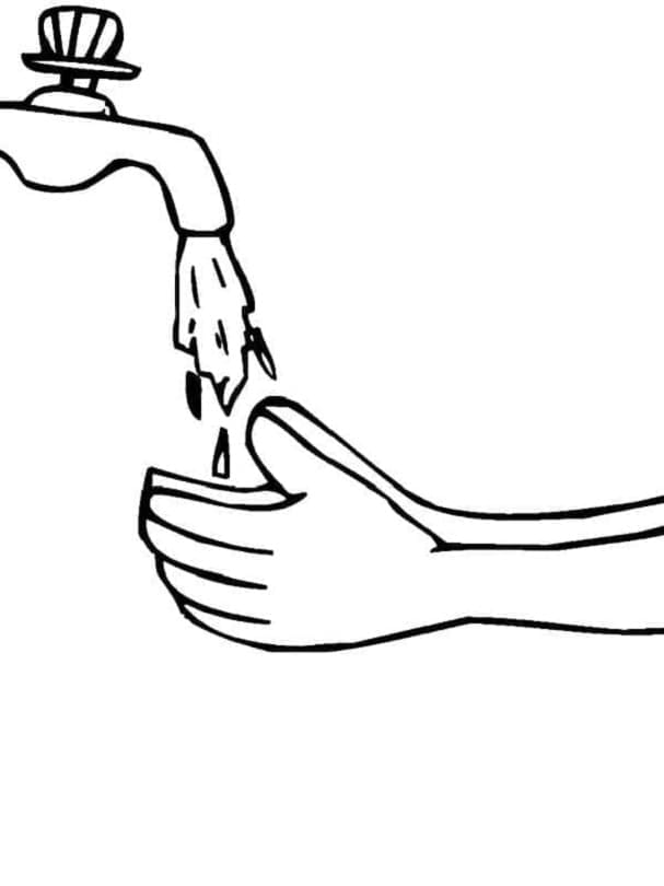 Hand Washing Image Printable Coloring Page