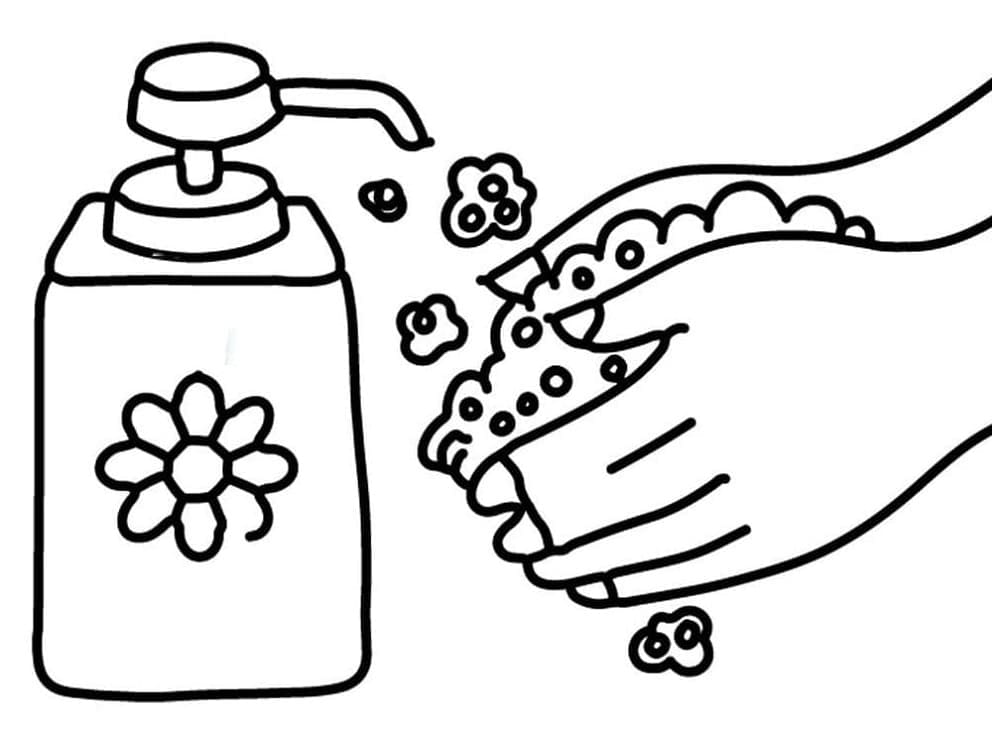 Hand Washing to Printable Coloring Page