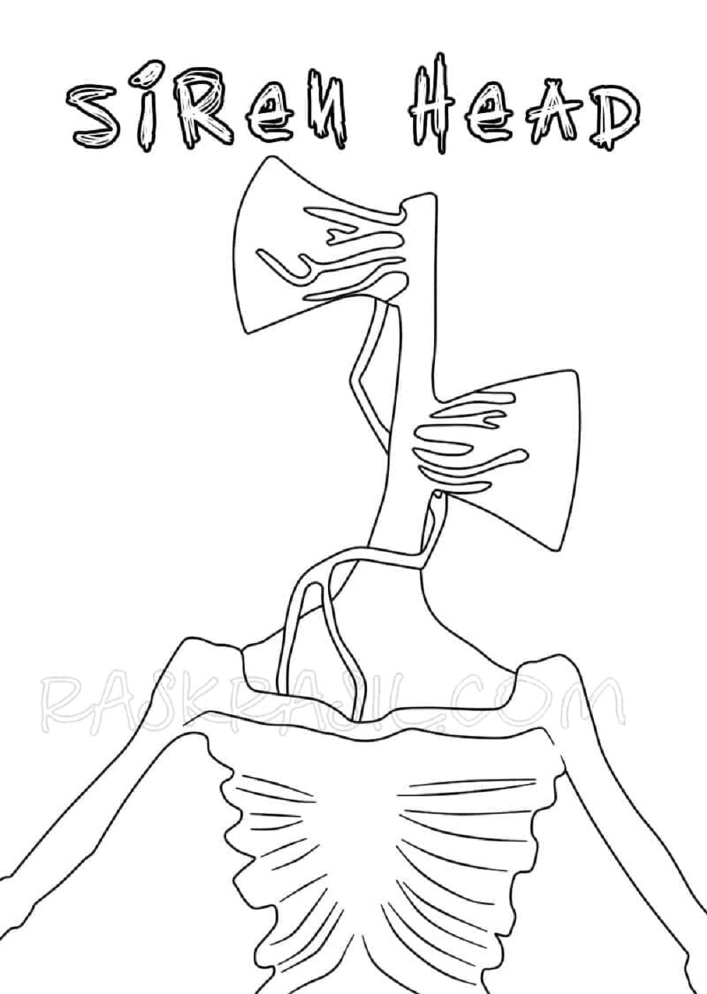 Images of Siren Head Printable Coloring Page