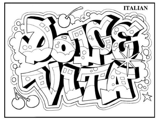 Italian Street Art Printable Coloring Page