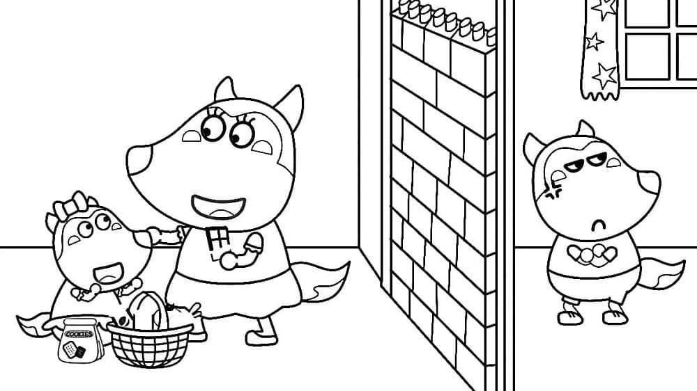 Jealous Wolfoo Printable Coloring Page