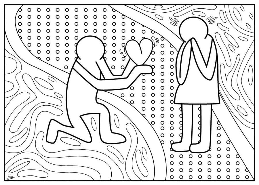 Keith Haring Art Printable Coloring Page