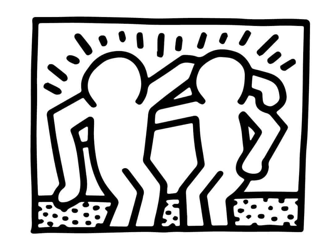 Keith Haring - Best Buddies Printable Coloring Page