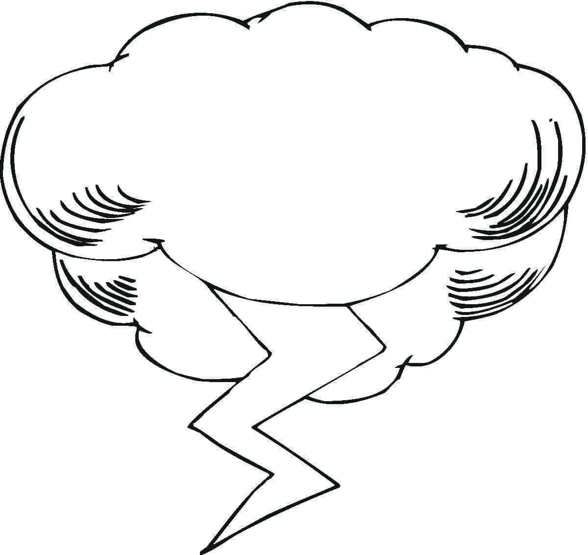 Lightning Cloud Printable Coloring Page