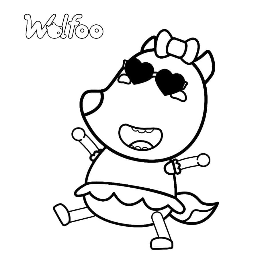 Lucy from Wolfoo Printable Coloring Page