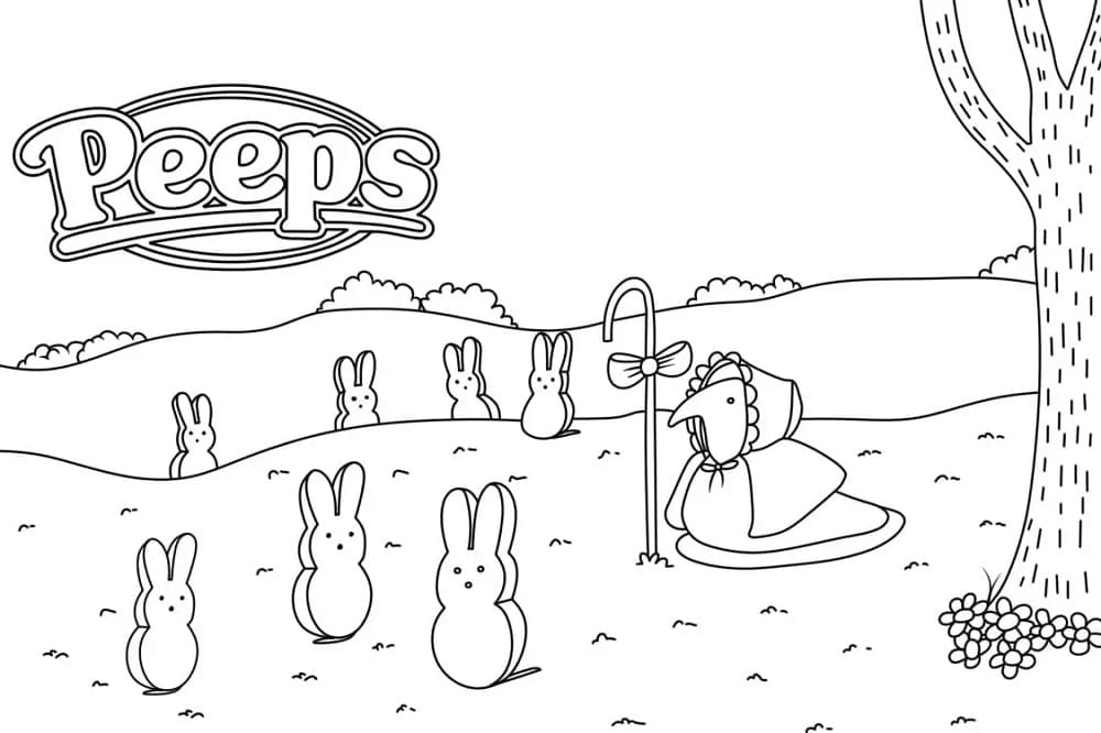 Marshmallow Peeps Image Printable Coloring Pages