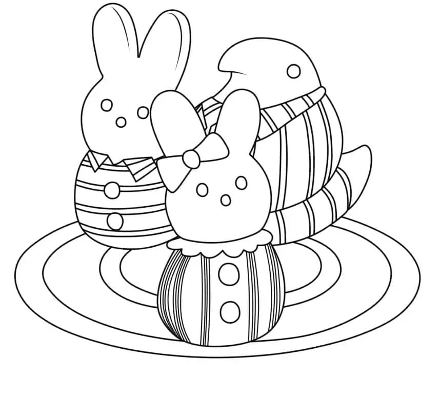 Marshmallow Peeps Photo Printable Coloring Pages